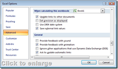 Set precision as displayed