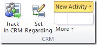 CRM Outlook client menus appear empty