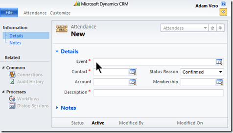 Attendance record blank screenshot
