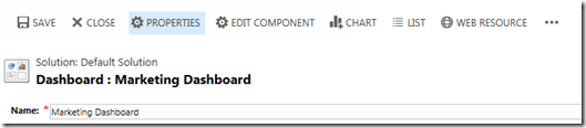 Dashboard 2015 with properties button